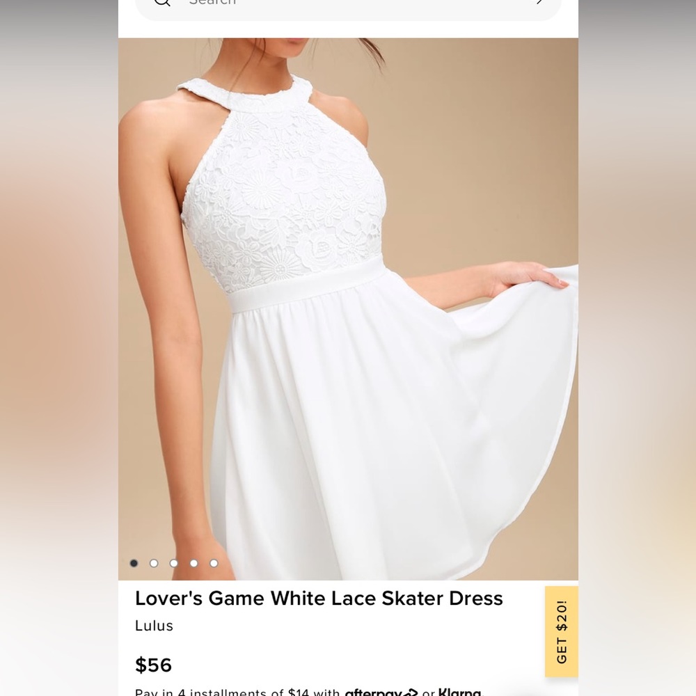 Lulu’s Lover's Game White Lace Skater Dress